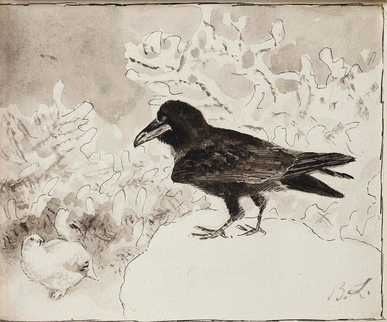 Bruno Liljefors, Crow and Ptarmigan.