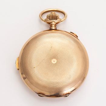 Audemars Frères, pocket watch, hunter, repeater, chronograph, 57 mm.