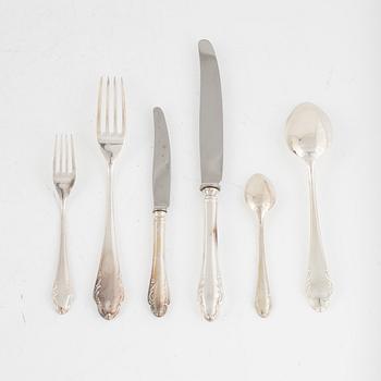 A Swedish Silver Cutlery, model 'Haga', among others mark of Hultman, Stockholm 1951 (75 pieces).