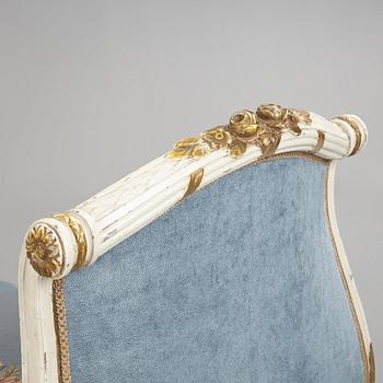 A Gustavian sofa by Carl Fredrik Flodin, master in Stockholm 1776-95.
