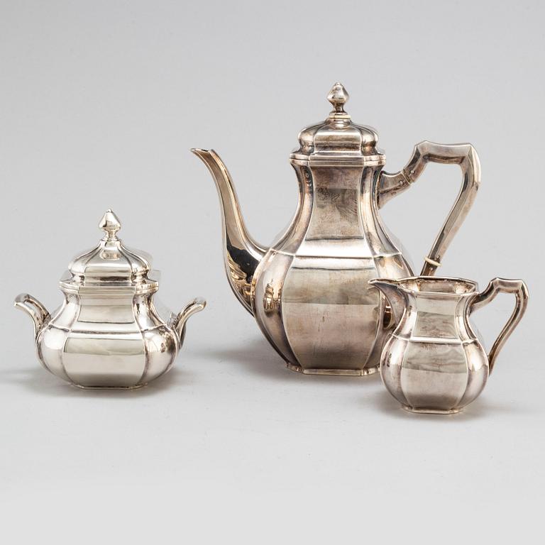 A 1930´s three piece silver coffee service.