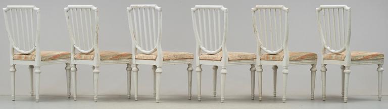 STOLAR, 6 st, gustaviansk stil, omkring 1900-talets mitt.