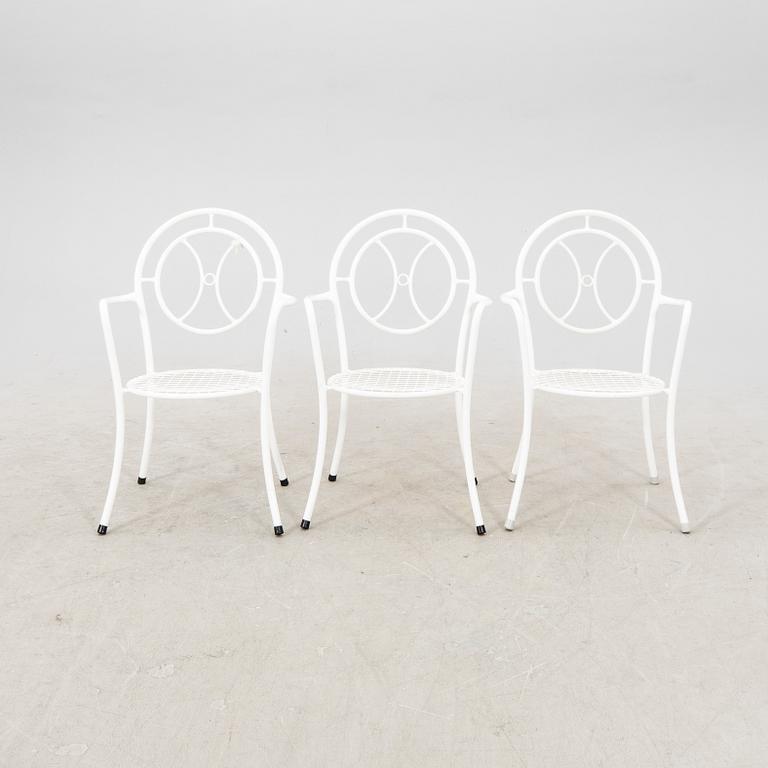 A Set of six laquerd metal garden chairs 1970/80s Denmark.