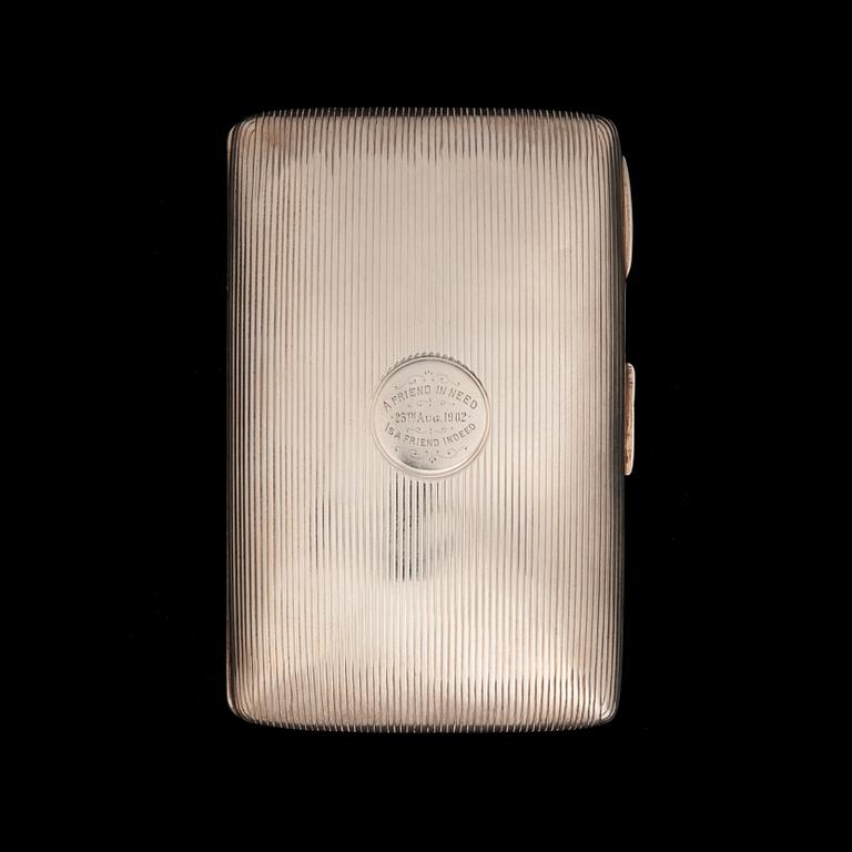 CIGARRETUI, silver, Birmingham 1896, vikt 169 g.