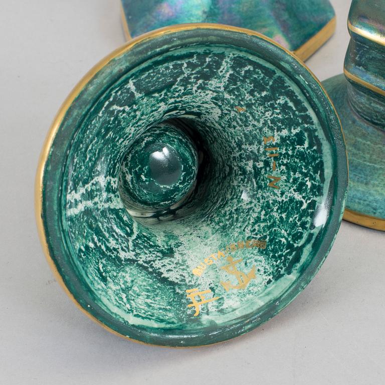 JOSEF EKBERG, ljusstakar 2+3 st, flintgods, Gustavsberg, 1920-/30-tal.