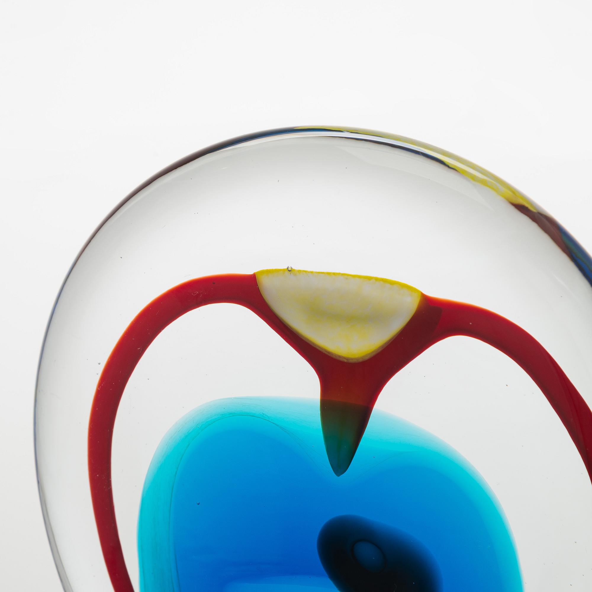 Oiva Toikka, skulptur, "Lollipop", signerad Oiva Toikka, Nuutajärvi 2004 135/200.