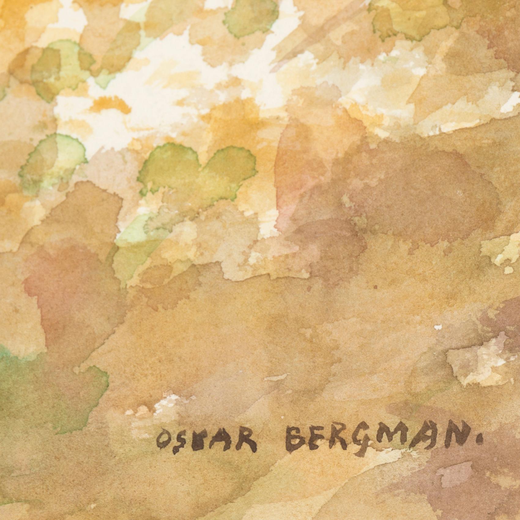 OSKAR BERGMAN, watercolour on paper, signed.