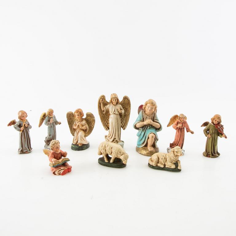 Crucifix figures 18 pcs mid-20th century.