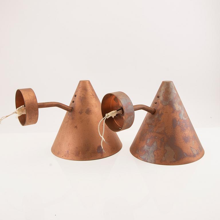 Hans-Agne Jakobsson, wall lamps, a pair, "Tratten" Markaryd, late 20th century.