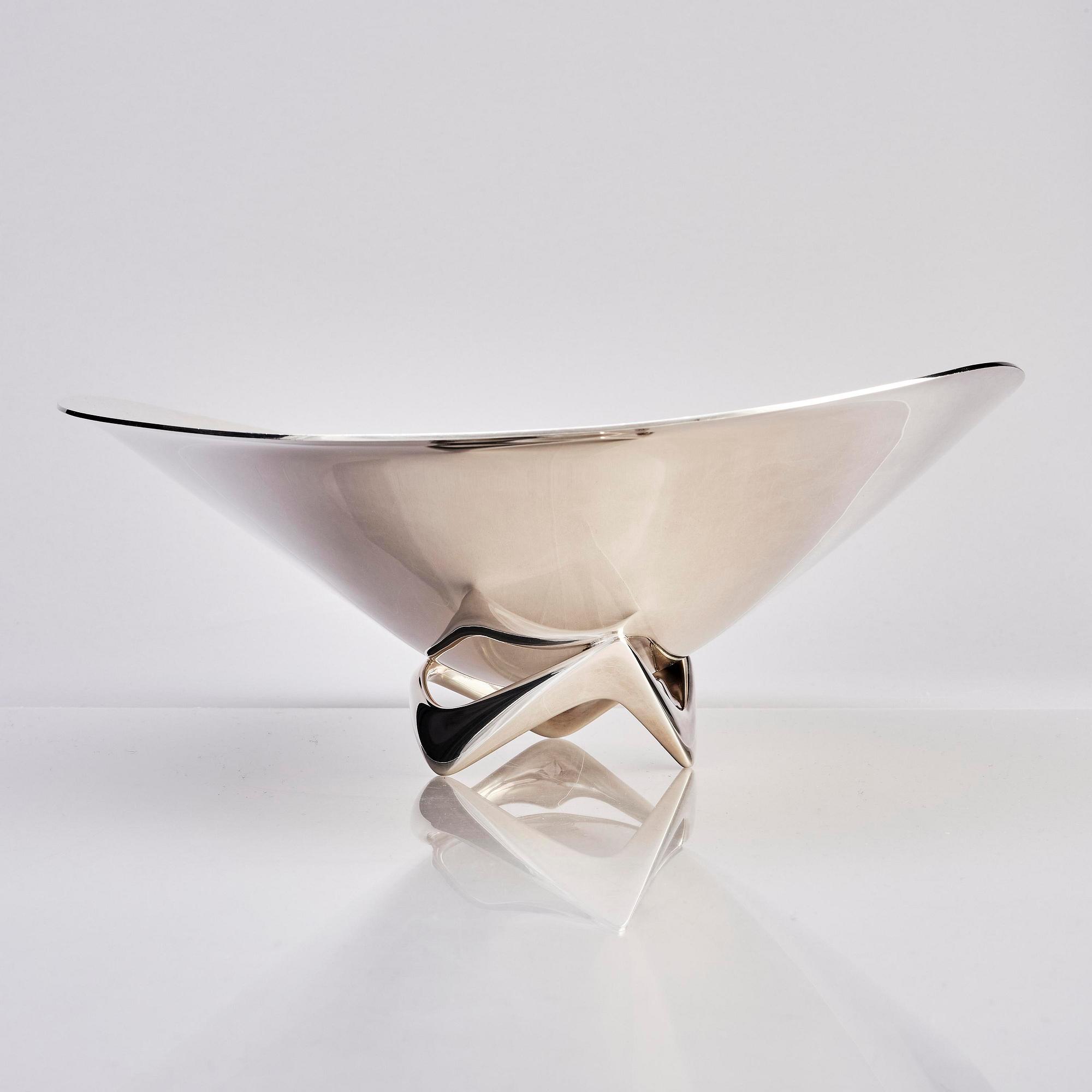 Georg Jensen, skål, sterling silver, modell 980A, "Wave", Henning Koppel, formgiven 1948, sekelskiftet 2000.