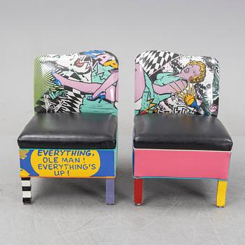 Harry Segil, a pair of 'Pop Marilyn' easy chairs.