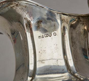GRÄDDKANNA, silver, Johan Olof Östlund, Gävle, 1864, vikt ca 138g.