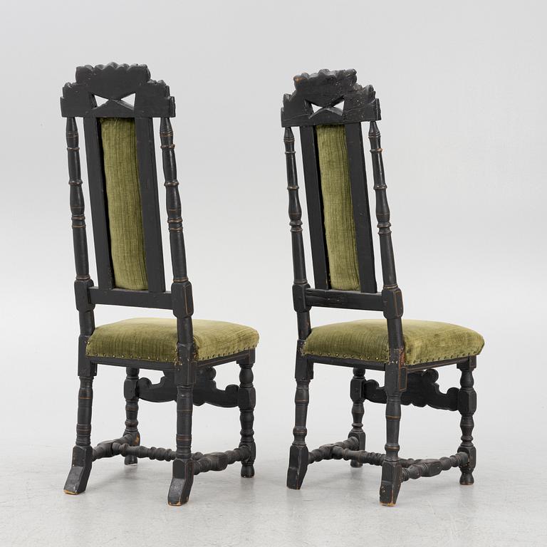 A pair of Baroque chairs, from around the year 1700.