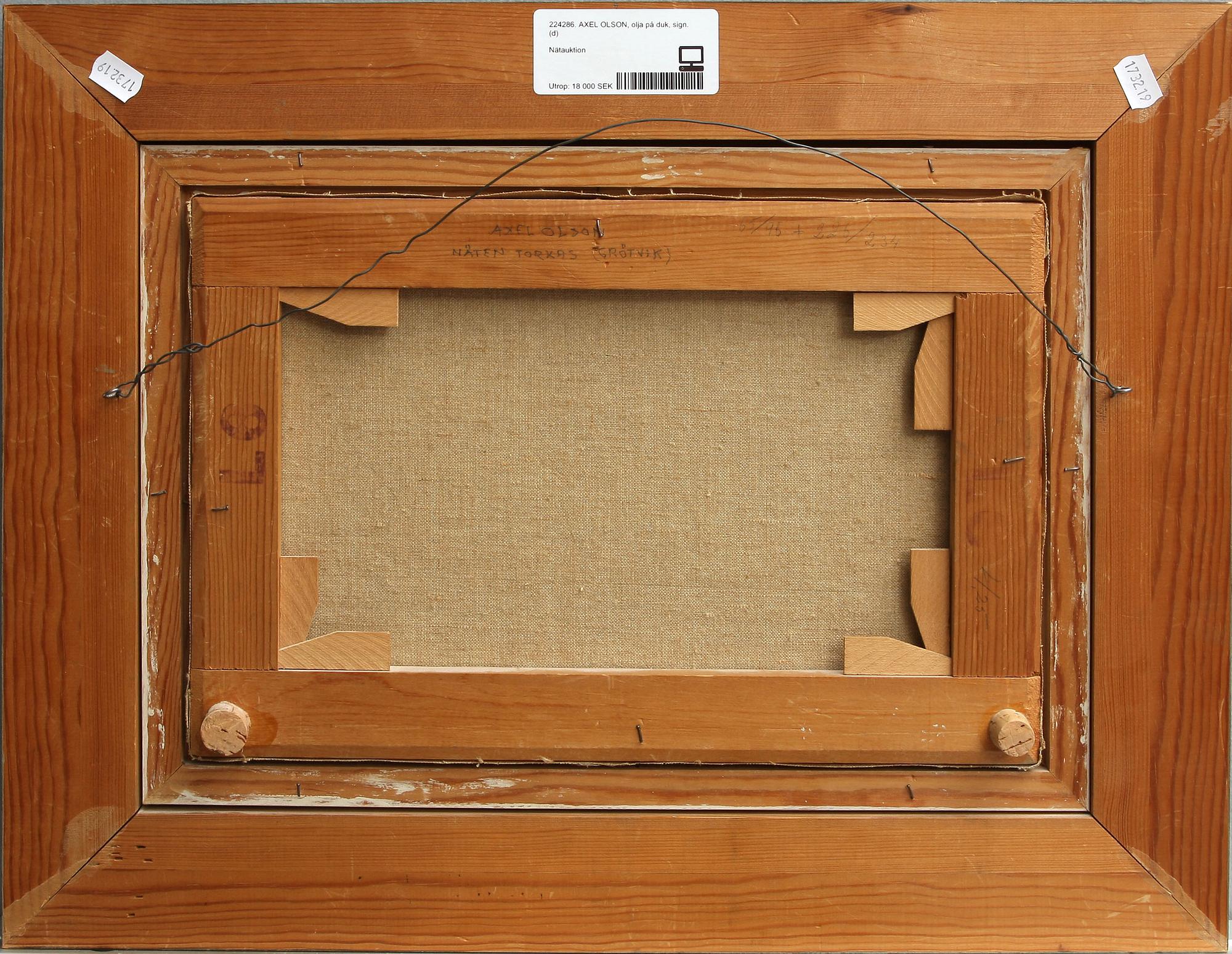 AXEL OLSON, olja på duk, sign.