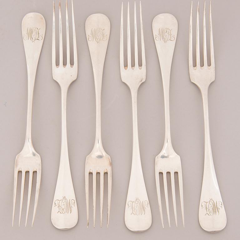 CUTLERY SET, 12 pcs, RNJ Lassen Germany, turn of the century 1900.