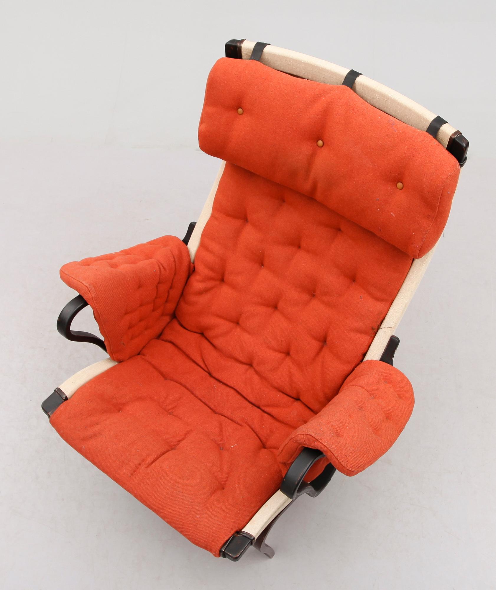 FÅTÖLJ, "Pernilla", Bruno Mathsson, Dux, 1900-talets andra hälft.