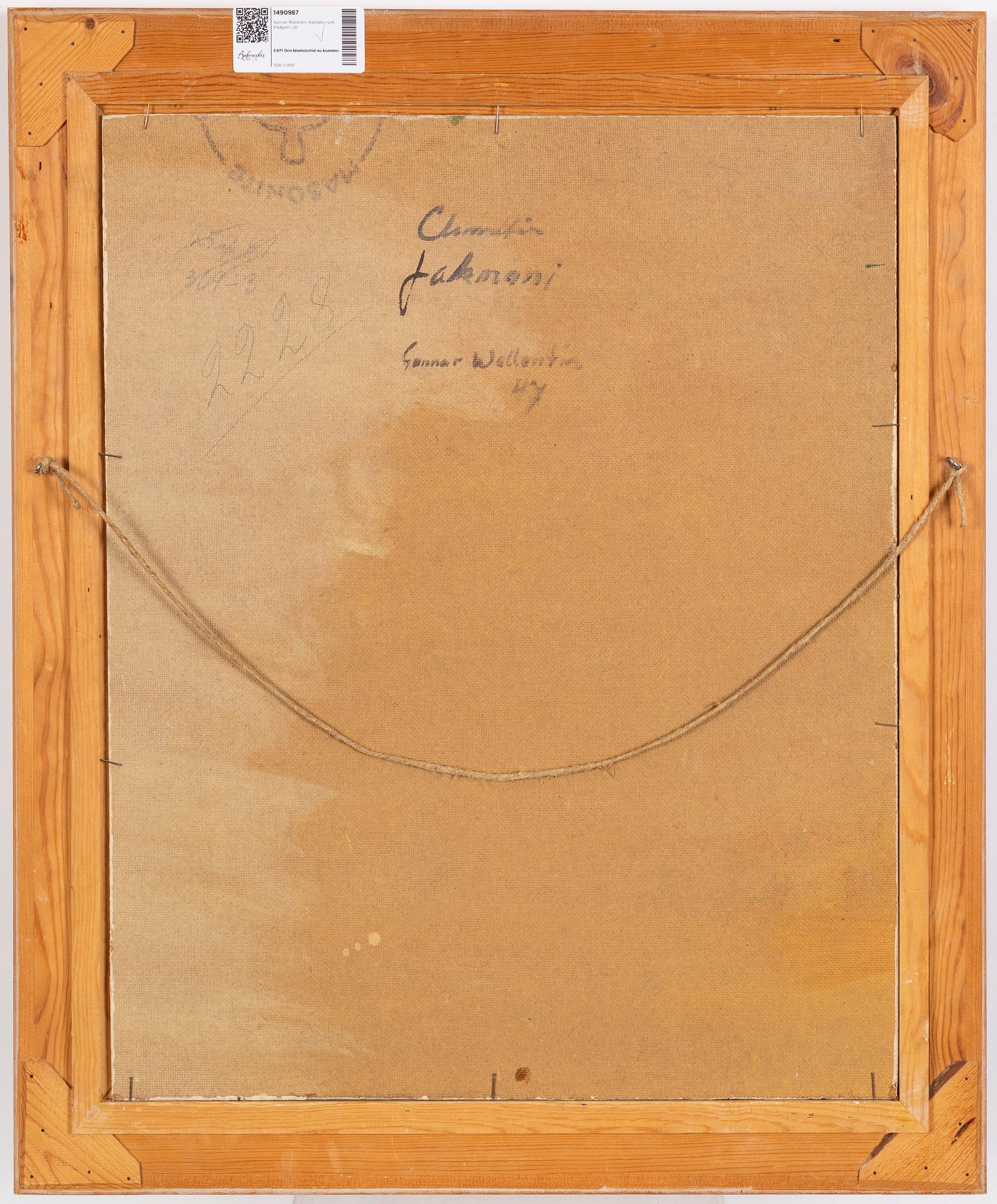 Gunnar Wallentin, Clematis around tree branch.