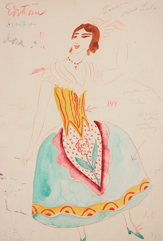 Isaac Grünewald, "Lola" - costume design.