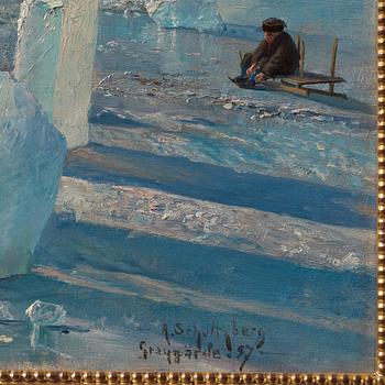 Anshelm Schultzberg, Winter day on the ice.