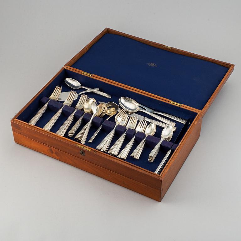 Jens Quistgaard, bestickservis "Champagne", 78 delar, sterling silver, A. Dragsted, Köpenhamn, 1950-tal.