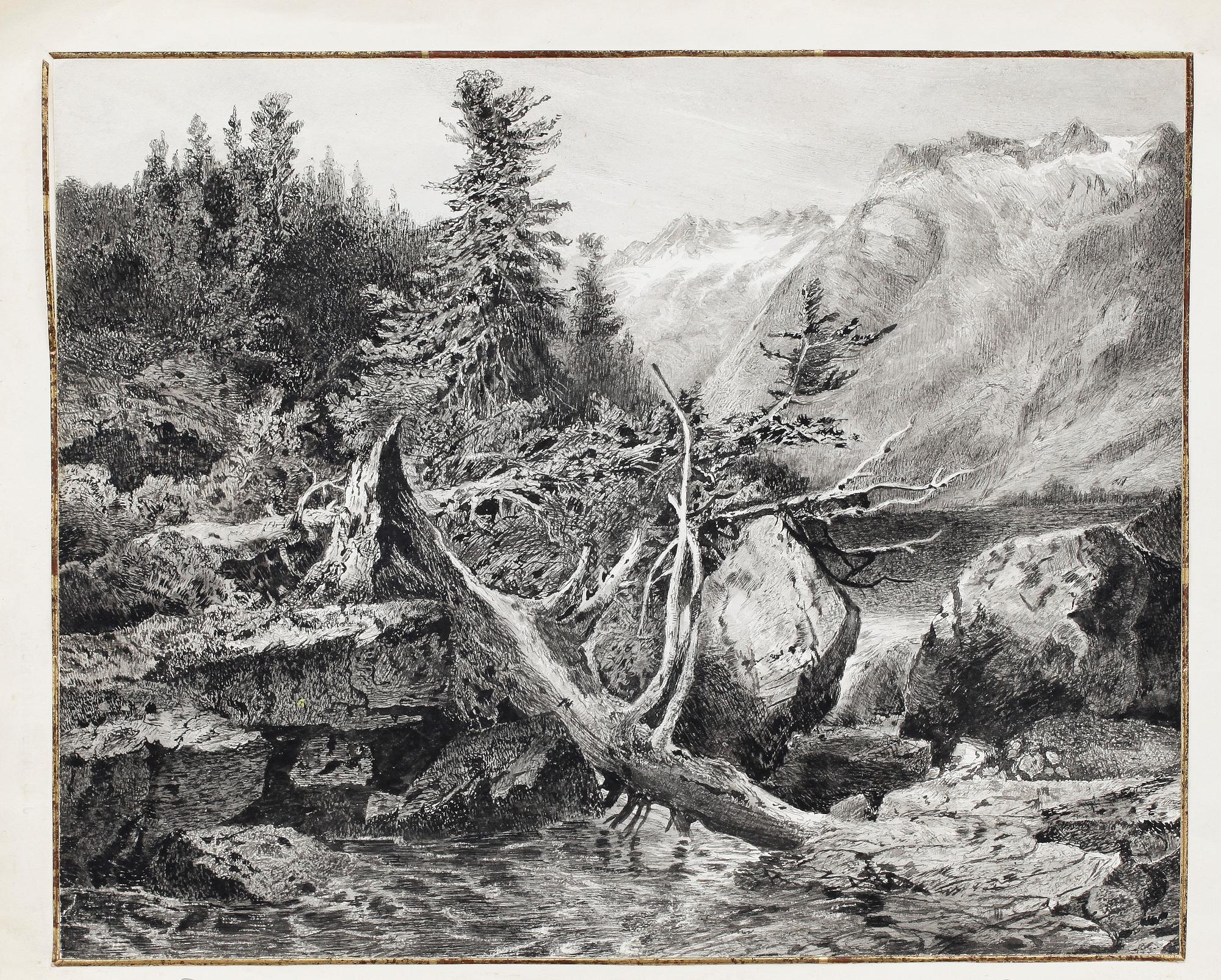 OKÄND KONSTNÄR, tuschteckningar, 2 st, 1800-tal.