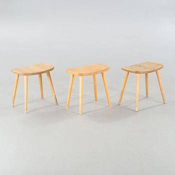 Three mid 20th century "Palle" stools, designed by Yngve Ekström.