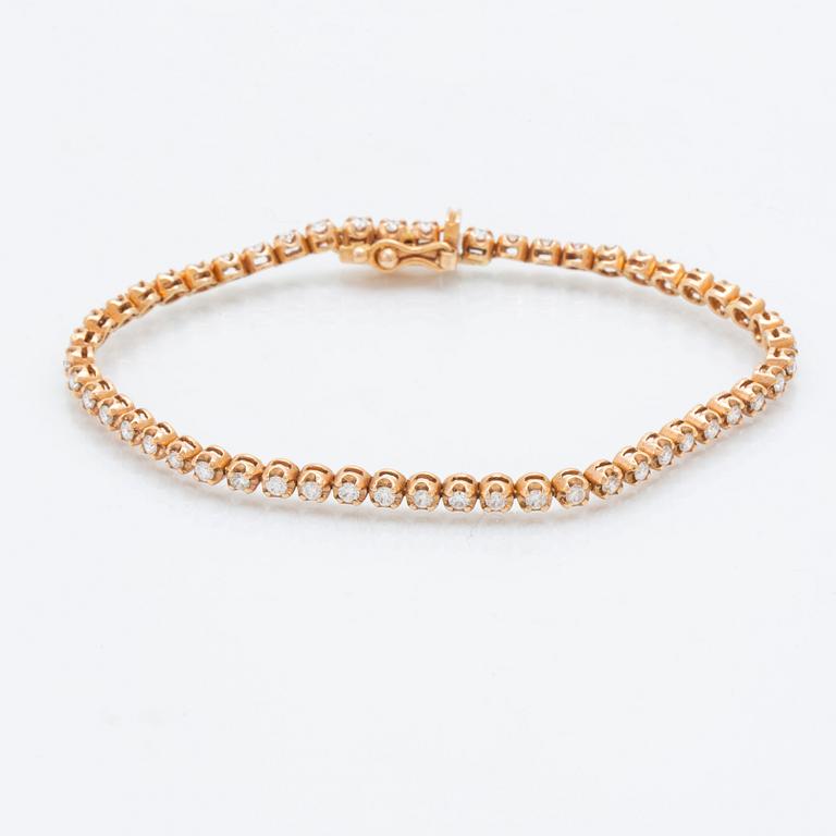 Tennisarmband 18K guld med runda briljantslipade diamanter totalt ca 1,56 ct.