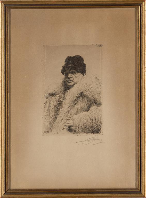 ANDERS ZORN, etching, 1916, signed.