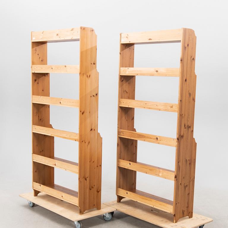 A pair of Leksvik pine book shelves from IKEA 1990s.