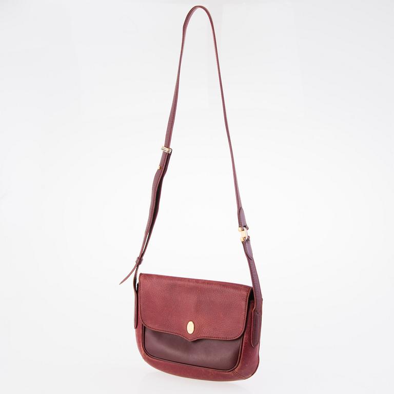 CARTIER Vintage Bordeaux Leather Crossbody Bag.