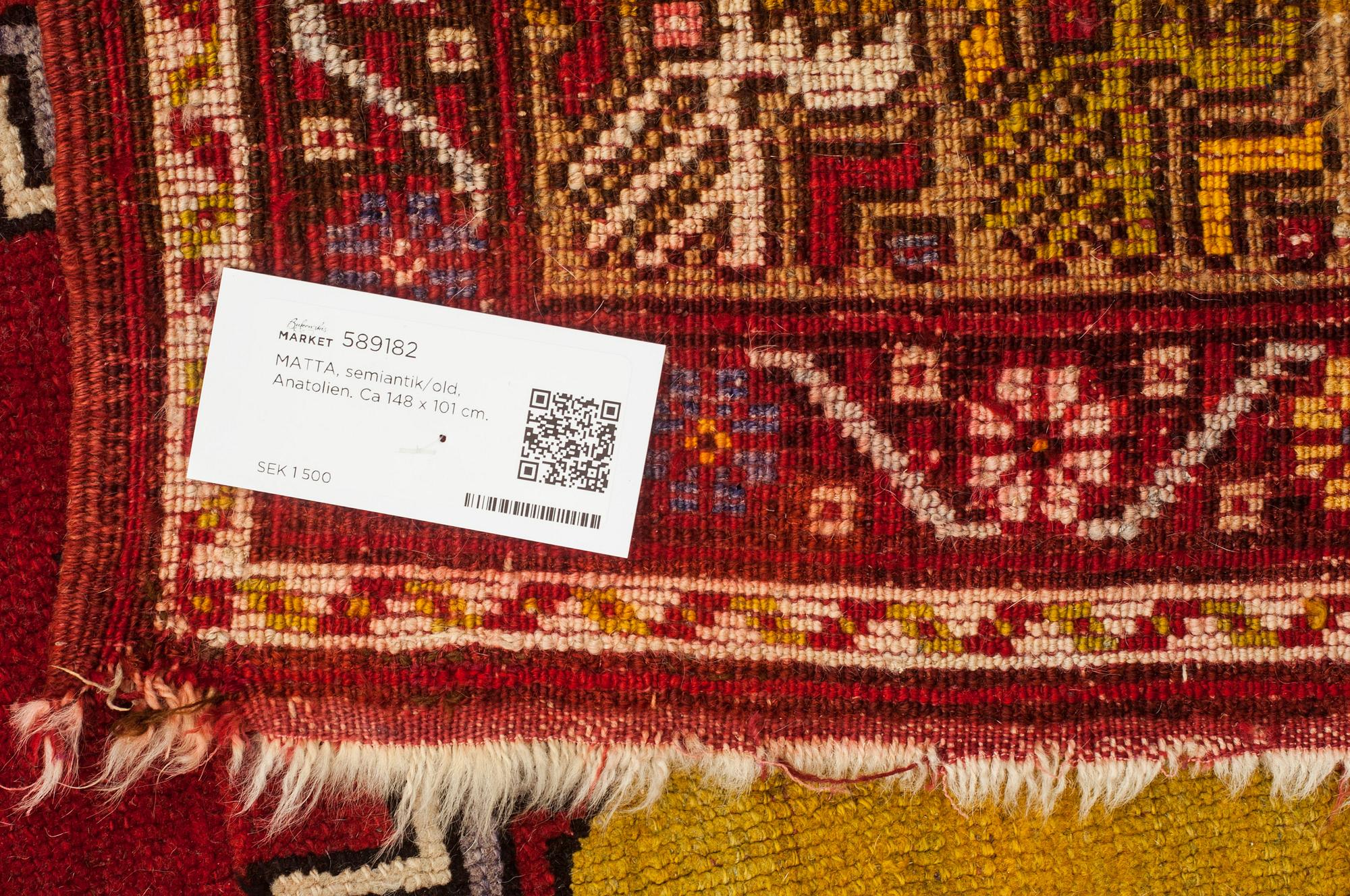 MATTA, semiantik/old, Anatolien. Ca 148 x 101 cm.