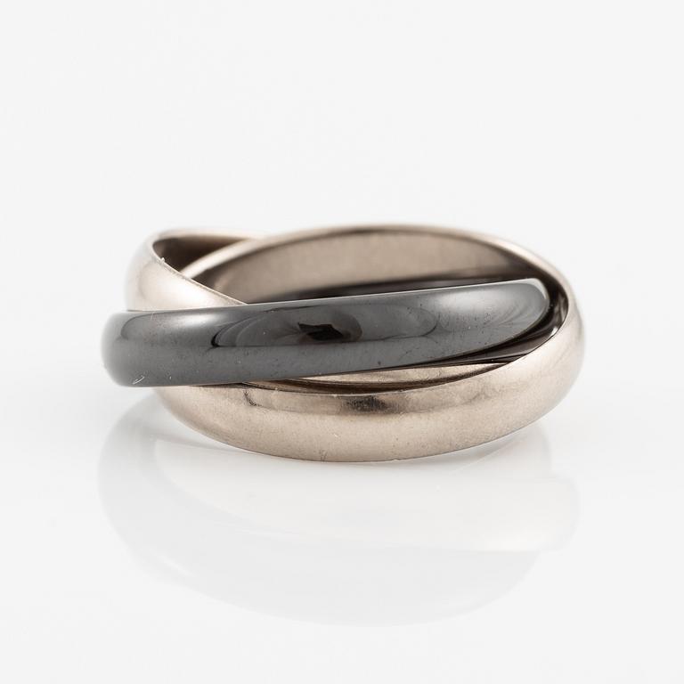 Cartier ring "Trinity" 18K white gold and ceramic.