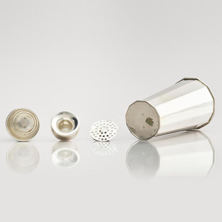 Johannes Siggaard, a silver cocktail shaker, Copenhagen, Denmark 1936.