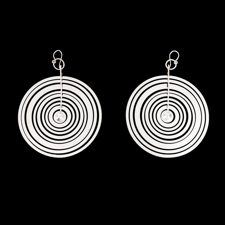 Tapio Wirkkala, EARRINGS, "Silver moon" sterling silver  N. Westerback, Helsinki 1973.