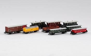 SAMLING LEKSAKSTÅG BLA MÄRKLIN OCH TRIX, "mini", 14 delar.