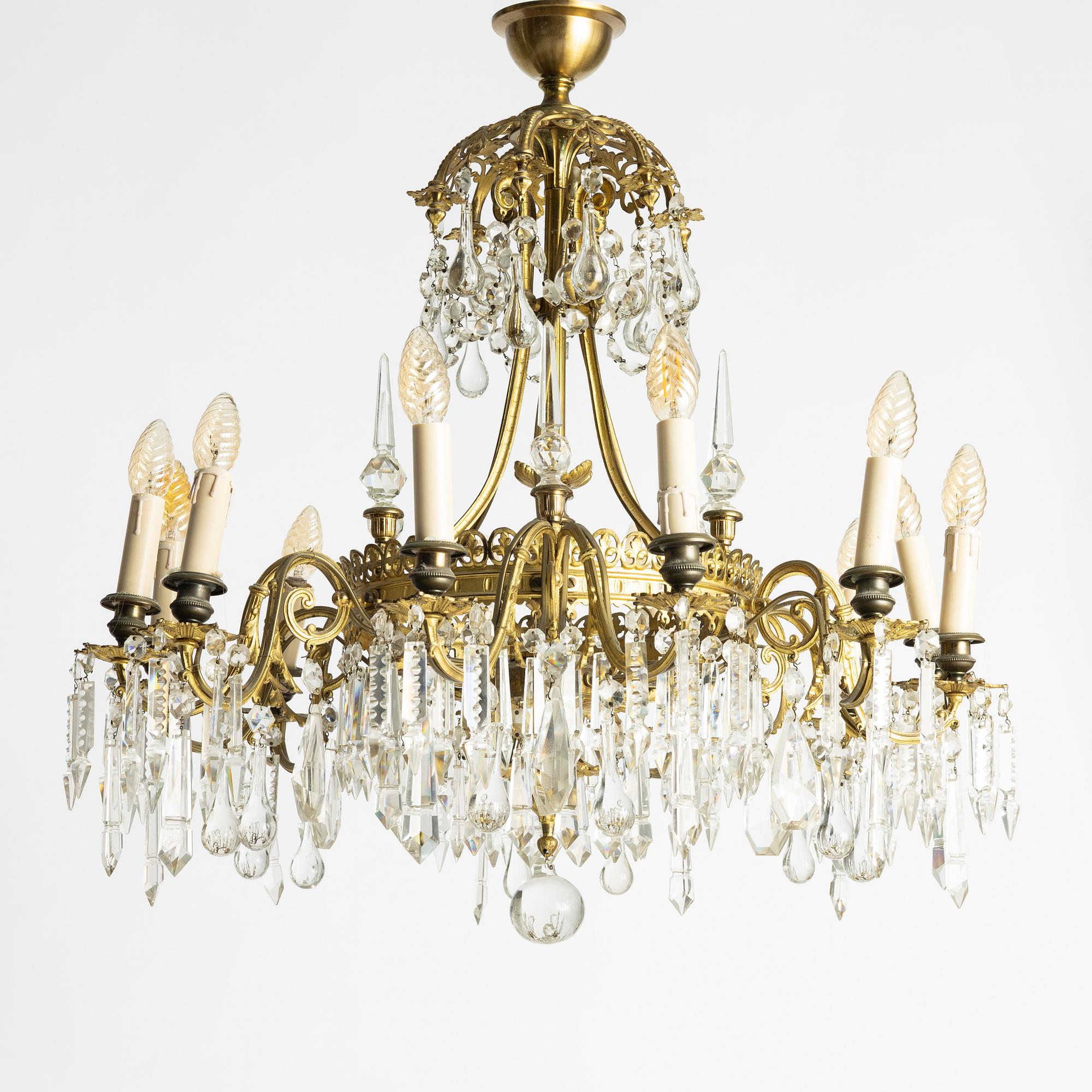 A chandelier, late 19th Century.
