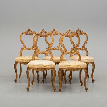 STOLAR, 5 st. Nyrokoko, omkring 1900. Myrstedt och Son, Stockholm.