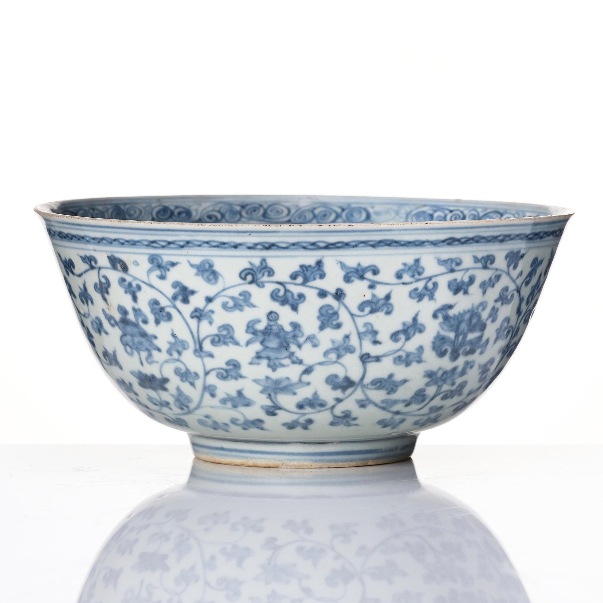 A blue and white bowl, Ming dynasty (1368-1644).
