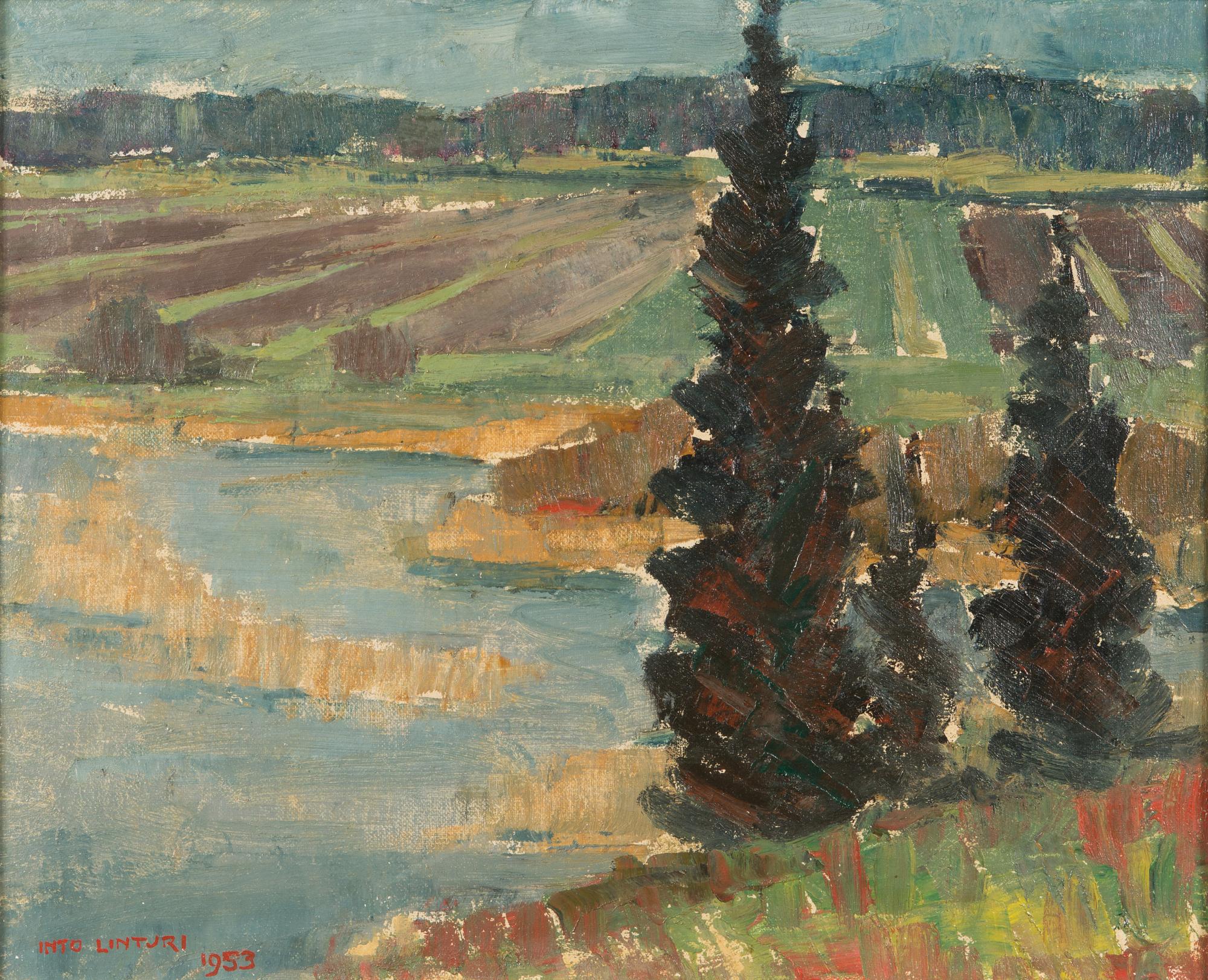 Into Linturi, oil on canvas, signed and dated 1953.