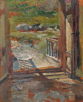 CHRISTIAN KROHG, olja på pannå, signerad.