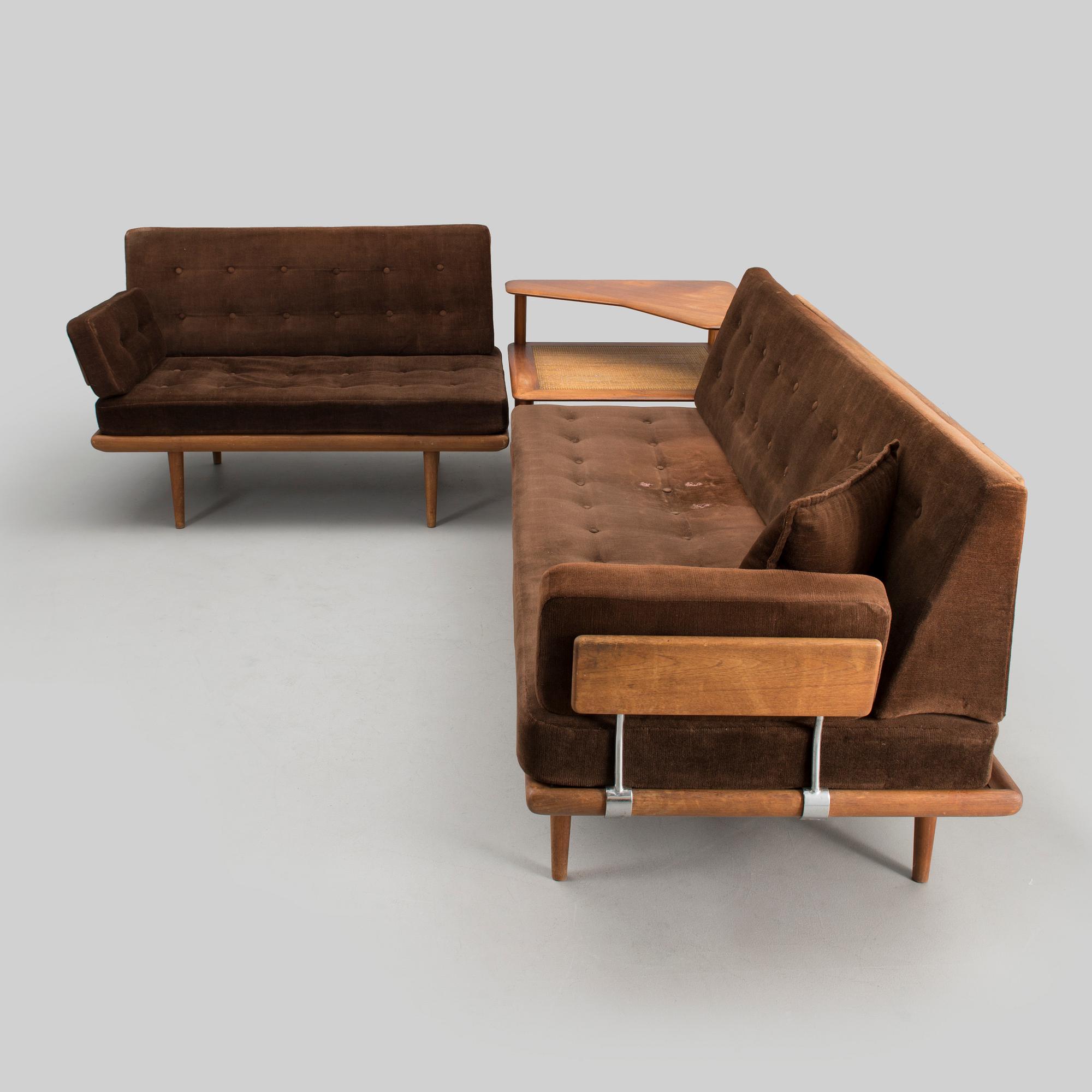 PETER HVIDT & ORLA MØLGAARD NIELSEN, SOHVARYHMÄ, 3 osaa, "Minerva", France & Son, Tanska, 1950/60-luku.