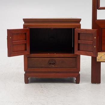 A "Ming" bedside table and headboard, Dux, Sweden, second half of the 20th century.