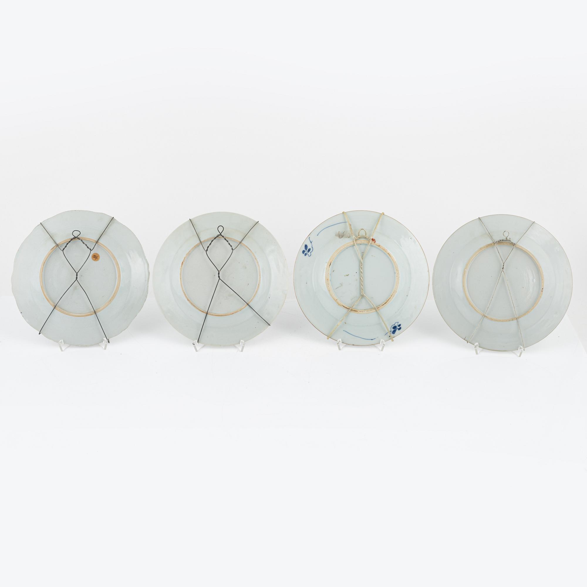 A group of eight Chinese porcelain dishes, Qing dynasty, Qianlong (1736-95) and China, early 20th Century.