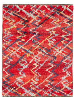 239. Barbro Nilsson, A carpet, "Sommarvägar, röd", knotted pile, ca 143,5-144,5 x 106,5-108 cm cm, signed AB MMF BN.