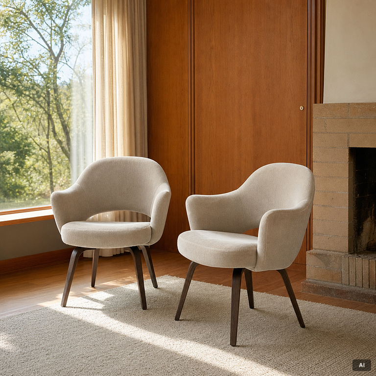 Eero Saarinen, chairs, a pair, "Executive Side Chair", Knoll, 21st century.