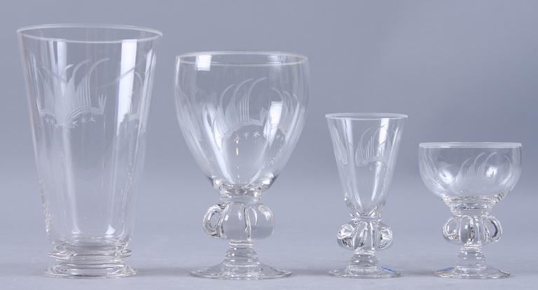 GLASSERVIS, 36 delar, Johansfors Glasbruk, 1900-talets mitt.