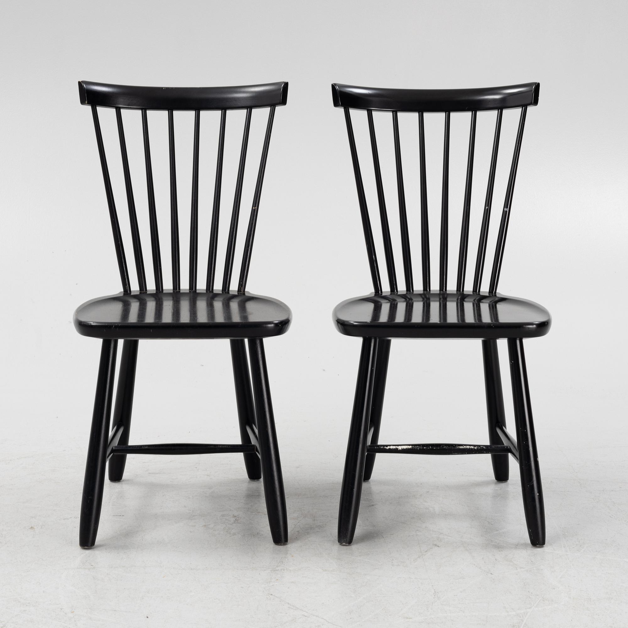 Carl Malmsten, six panted 'Lilla Åland' chairs from Stolab, dated 2009.