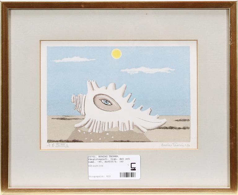 ESAIAS THORÉN, färglitografi. Sign, dat -80, och numr XLVIII/L.