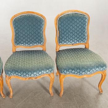 A set of four Louis XV chairs.