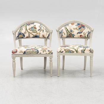 A matched pair of armchairs, late Gustavian, circa 1800.